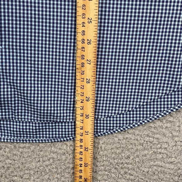 Peter Millar Button Down Shirt Men's XL Blue Plaid Causal Classic Formal Travel - Picture 6 of 8